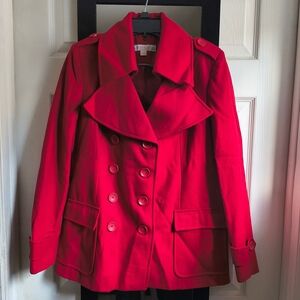 Red Wool Peacoat